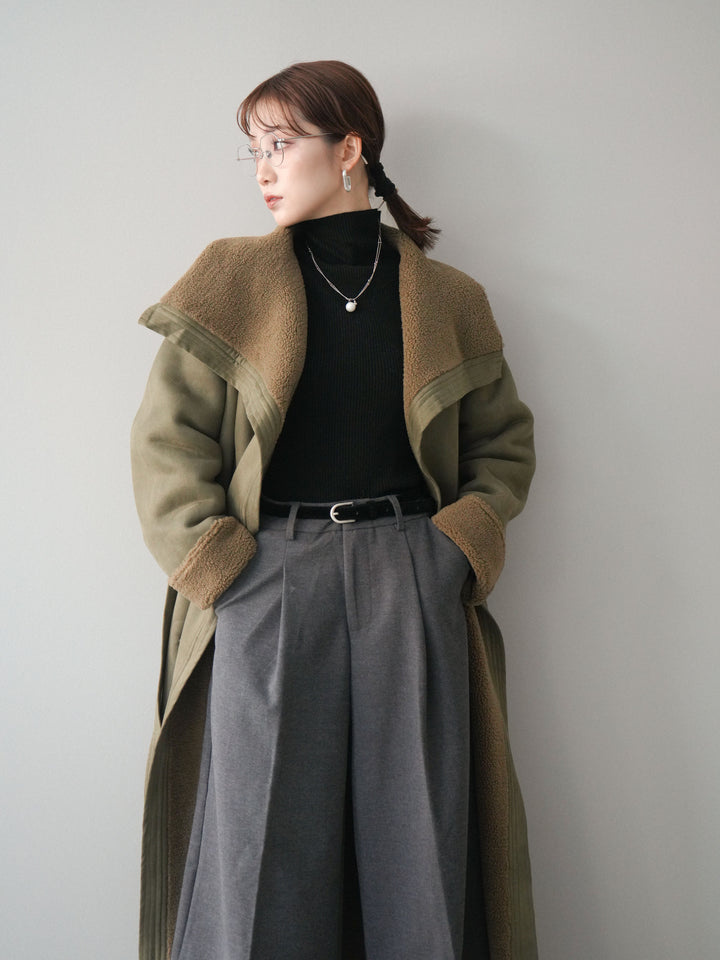 [予約]BIGカラームートンコート/khaki