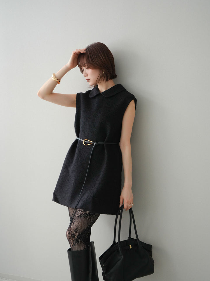 [SET]襟付きブークレミニワンピース+襟付きブークレミニワンピース(2set)