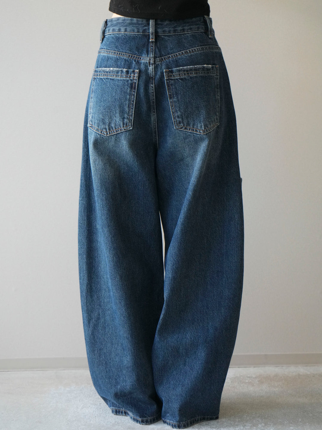 [予約]カーゴデザインコクーンデニムパンツ/navy