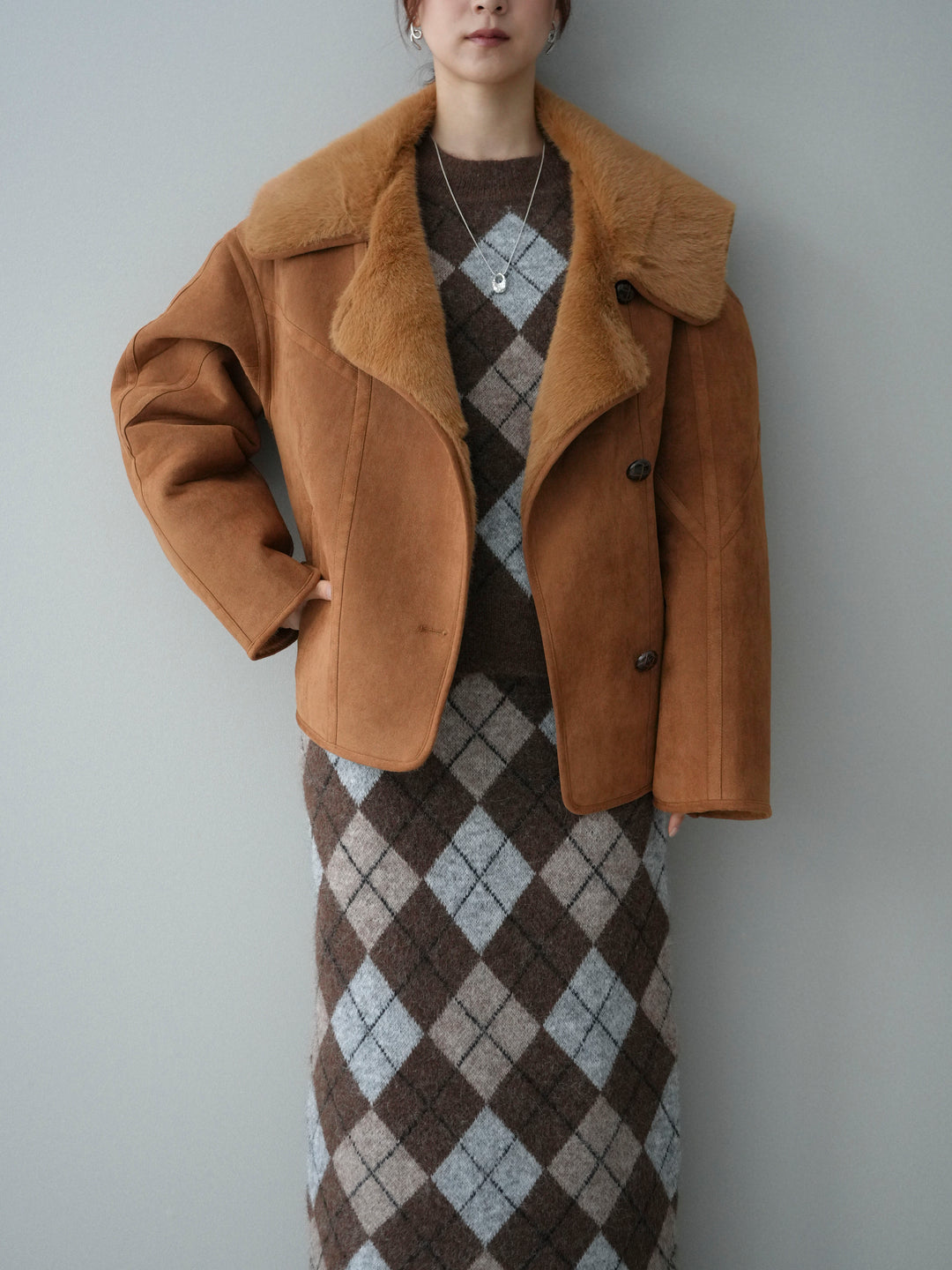 [SET]アーガイルニットプルオーバー&ロングスカートSET UP+アーガイルニットプルオーバー&ロングスカートSET UP(2set)