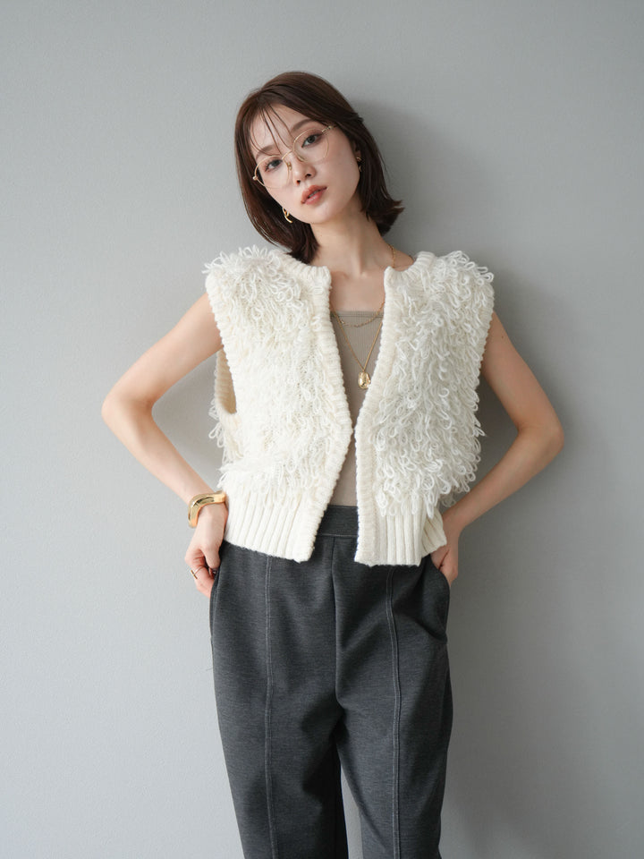 [予約]ループデザインホックベスト /アイボリー