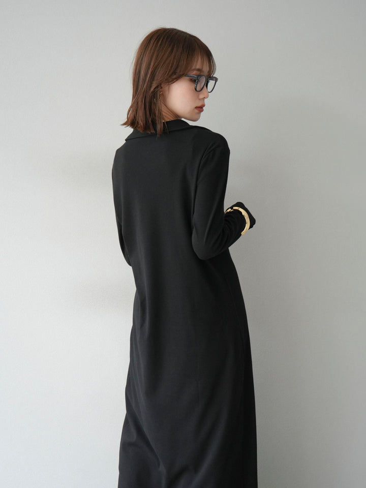 [SET]襟付きカットリブボタンワンピース+フラワープリントチュールレイヤードパンツ(2set)