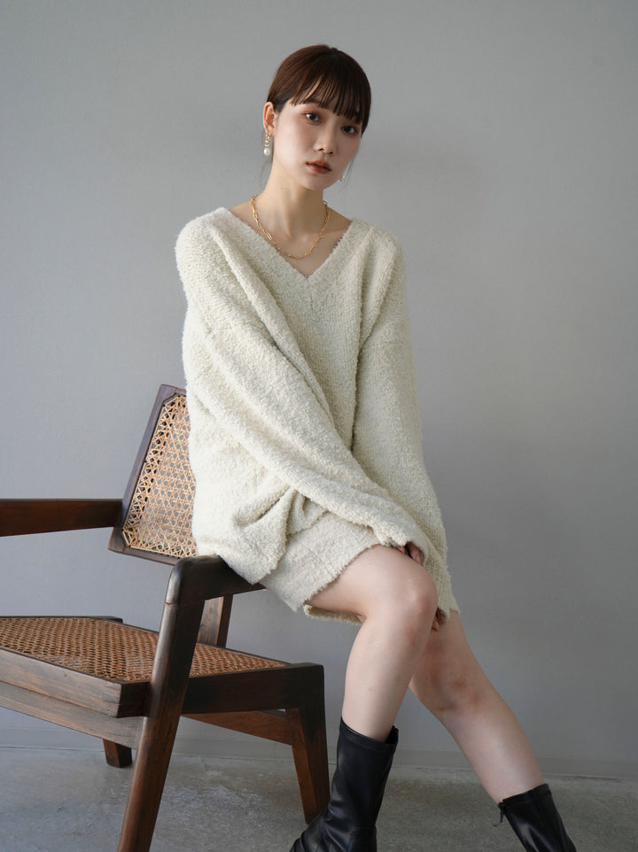 [SET] 橢圓針織衫 & 迷你裙 SET UP