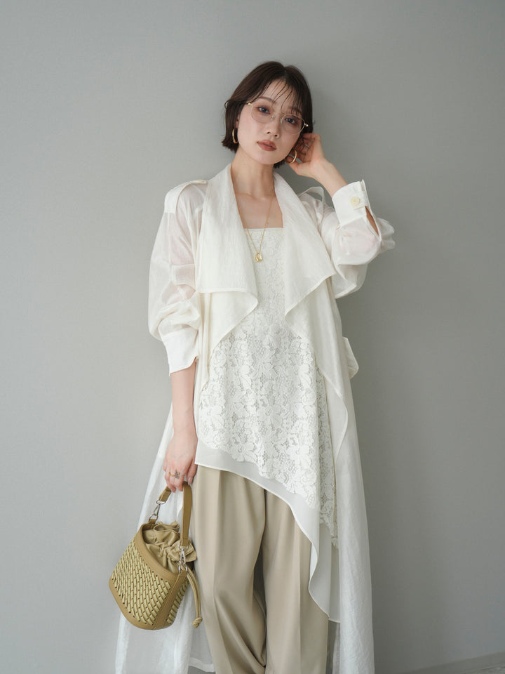 [予約]シアートレンチロングコート/ivory