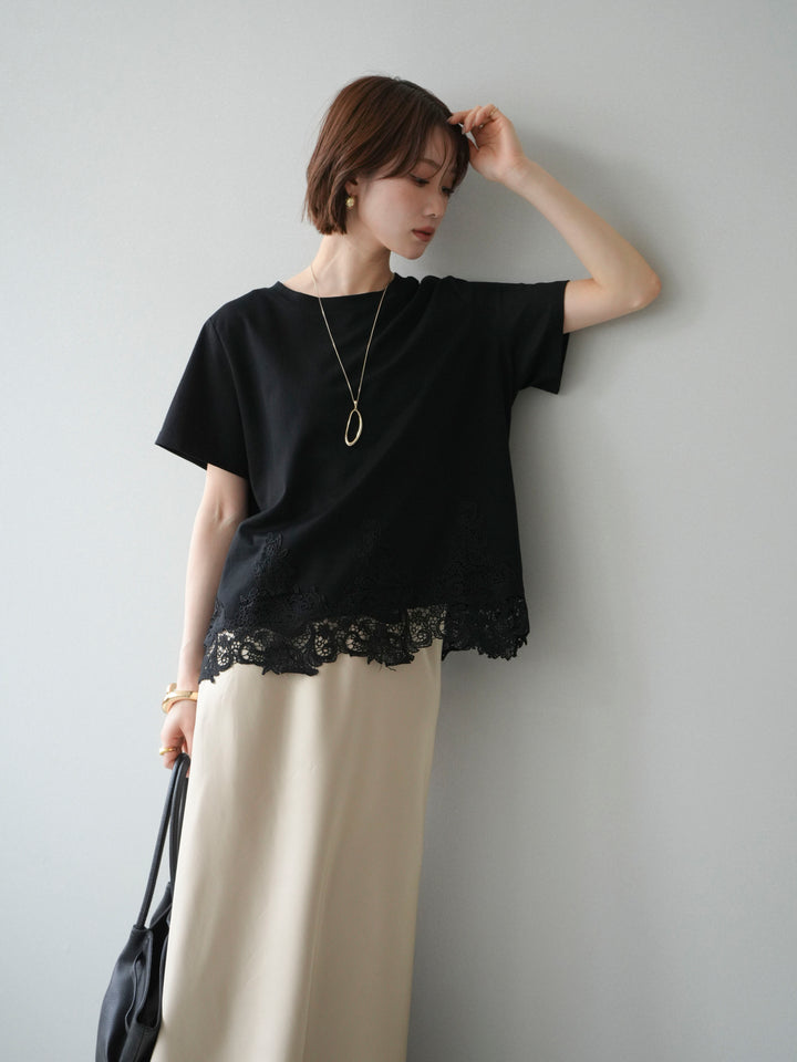 [予約]レースコンビボックスTEE/black