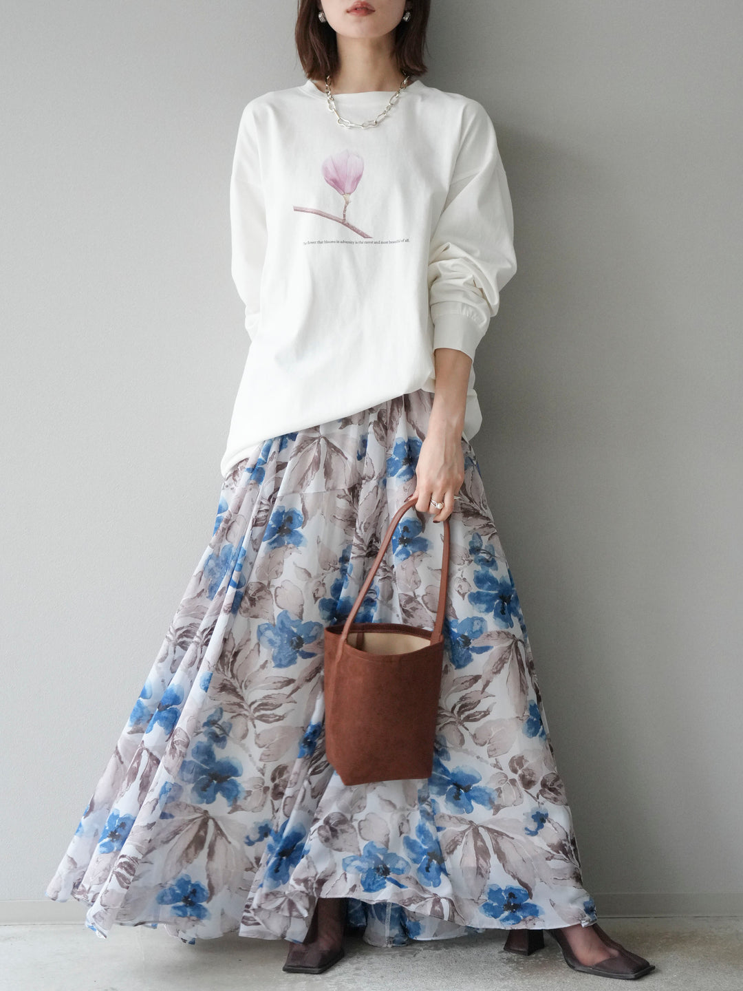 [予約]フラワーフォトプリントBIGロンT /オフ3