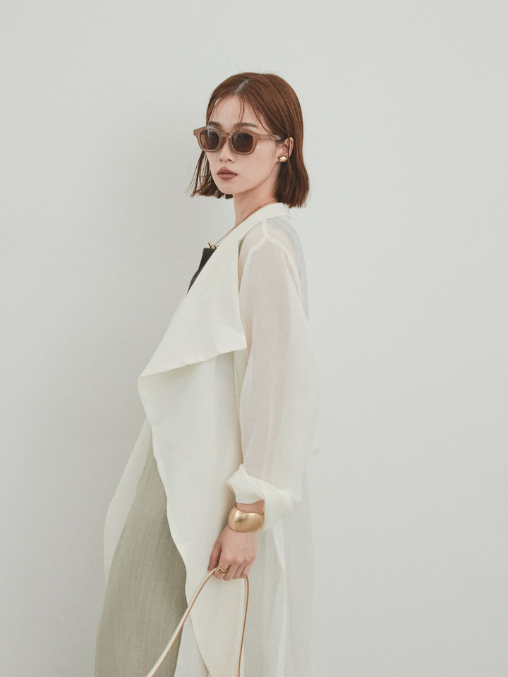 [予約]シアーロングジャケット/アイボリー