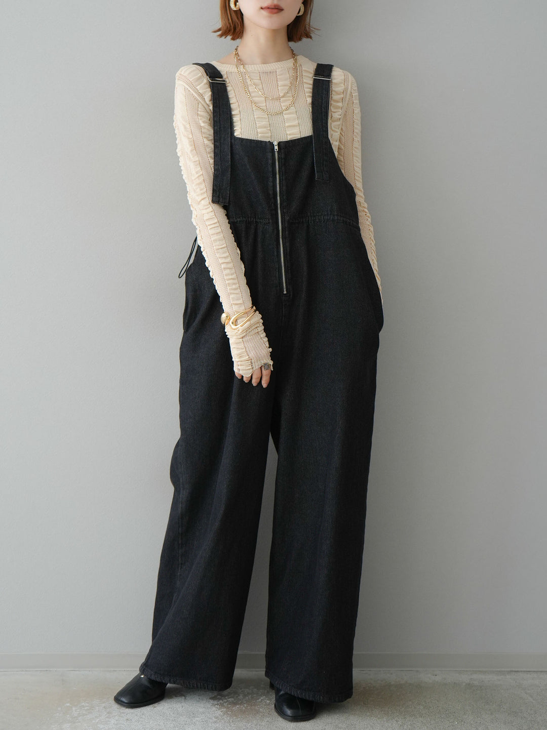 [予約]リネンタッチシャーリングニットトップス/アイボリー