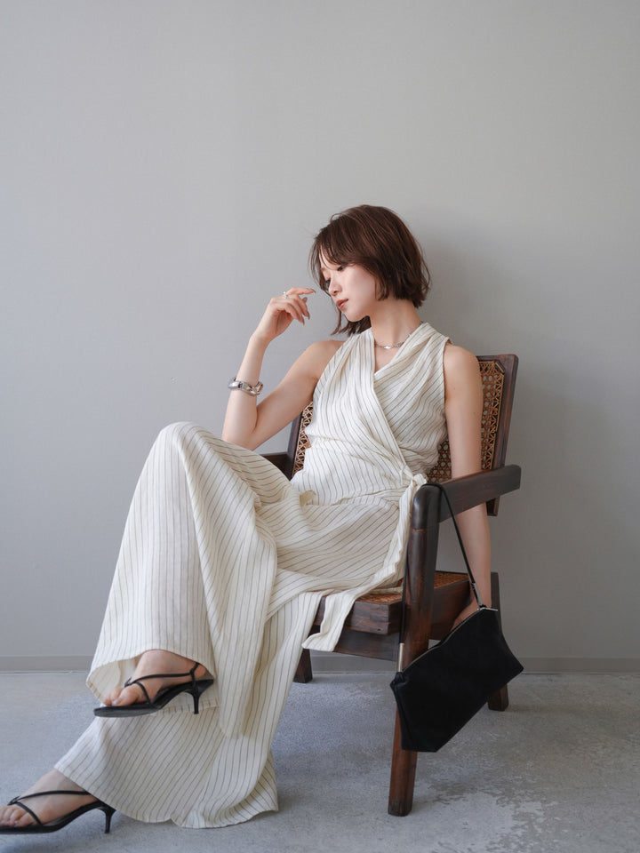 【套裝】裹身無袖上衣和闊腿褲套裝（2套）+裹身無袖上衣和闊腿褲套裝（2套）（2套）