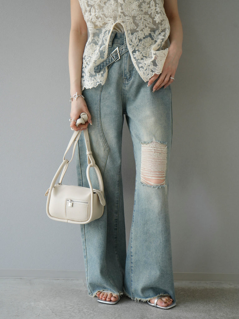 美波　373 MINAMI ロゴ エナメルバッグ アイボリー　キーホルダー付き 31_44591339-874d-46af-8ae5-