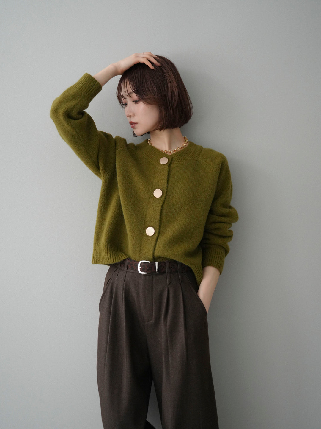 [SET]BIGボタンニットカーディガン+BIGボタンニットカーディガン(2set)