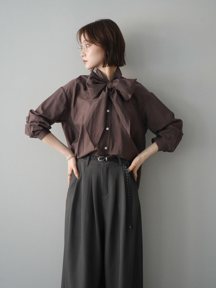 [SET]シアーボウタイブラウス+シアーボウタイブラウス(2set)