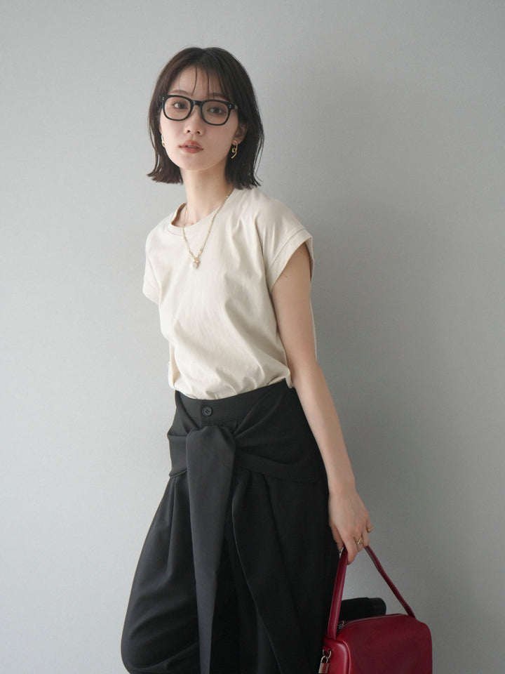 [予約]フレンチスリーブTシャツ/ベージュ　