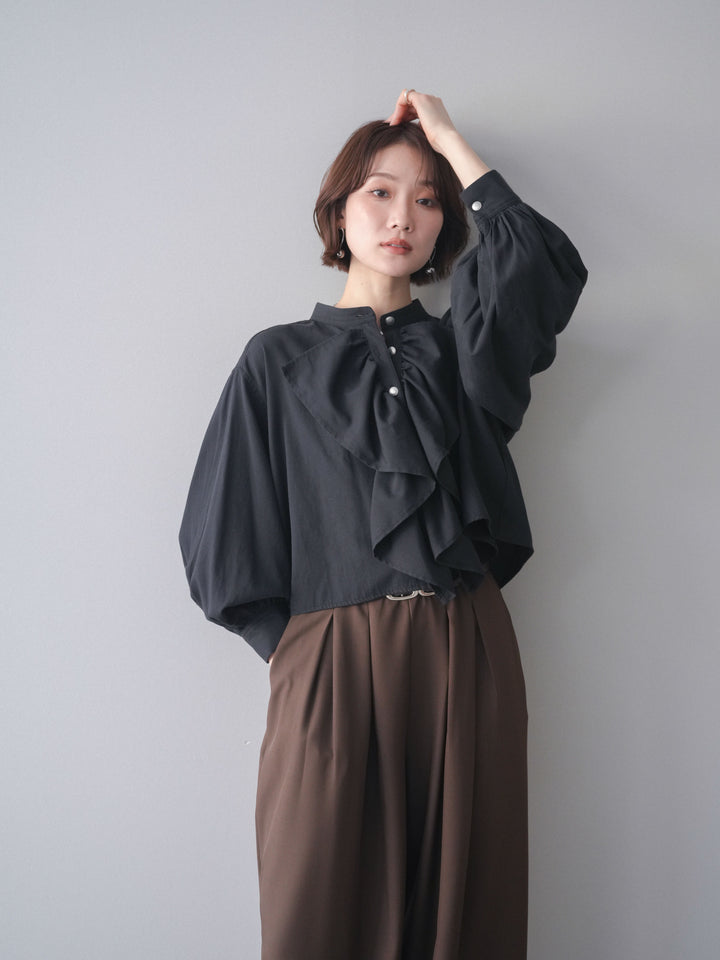 [SET]ラッフルフレアショートブラウス+ラッフルフレアショートブラウス(2set)