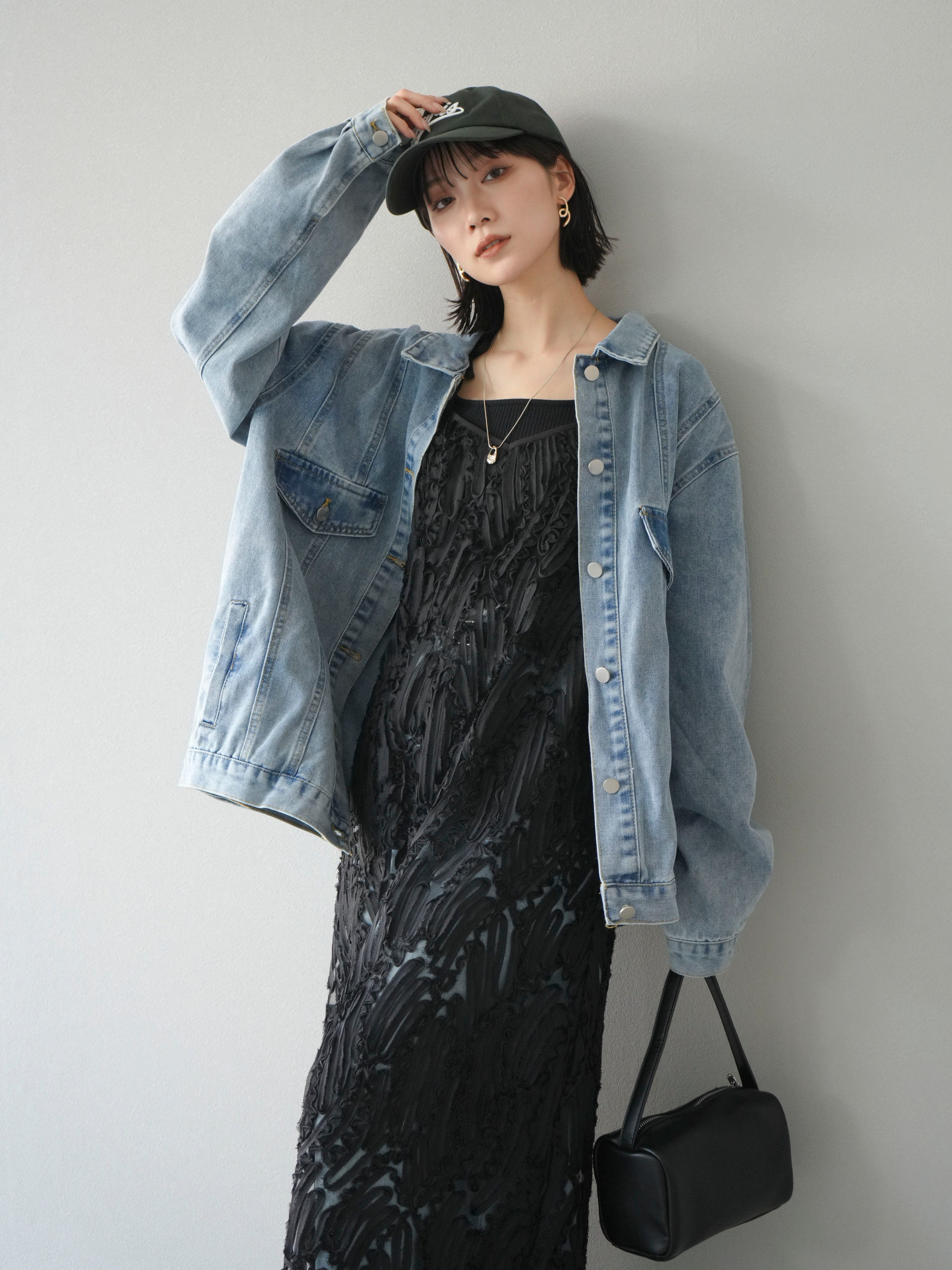 値下げブラックキャミワンピース エムズエキサイト ems excite サイドスリットキャミワンピース