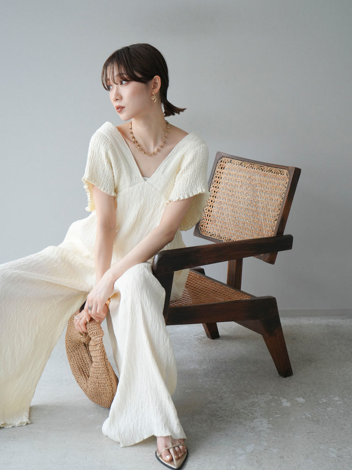 [SET]楊柳シャーリングサロペット+楊柳シャーリングサロペット(2set)