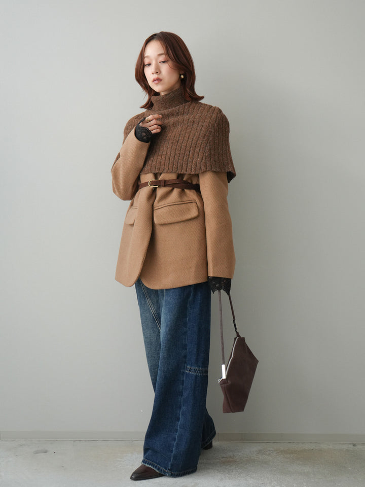 [予約]裏起毛加工デニムカーブパンツ/darkblue