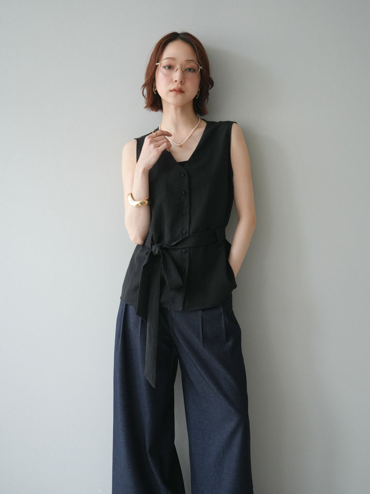 [予約]ウエストマークベスト/black