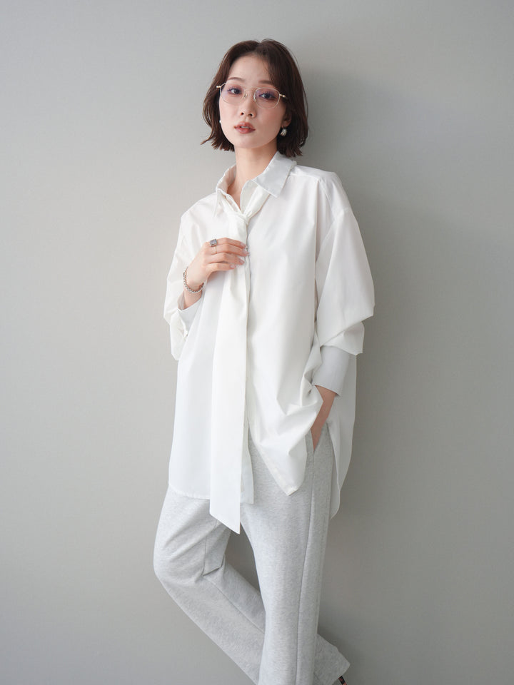 [SET]ボウタイ付オーバーシャツ+選べるアクセセット(2set)