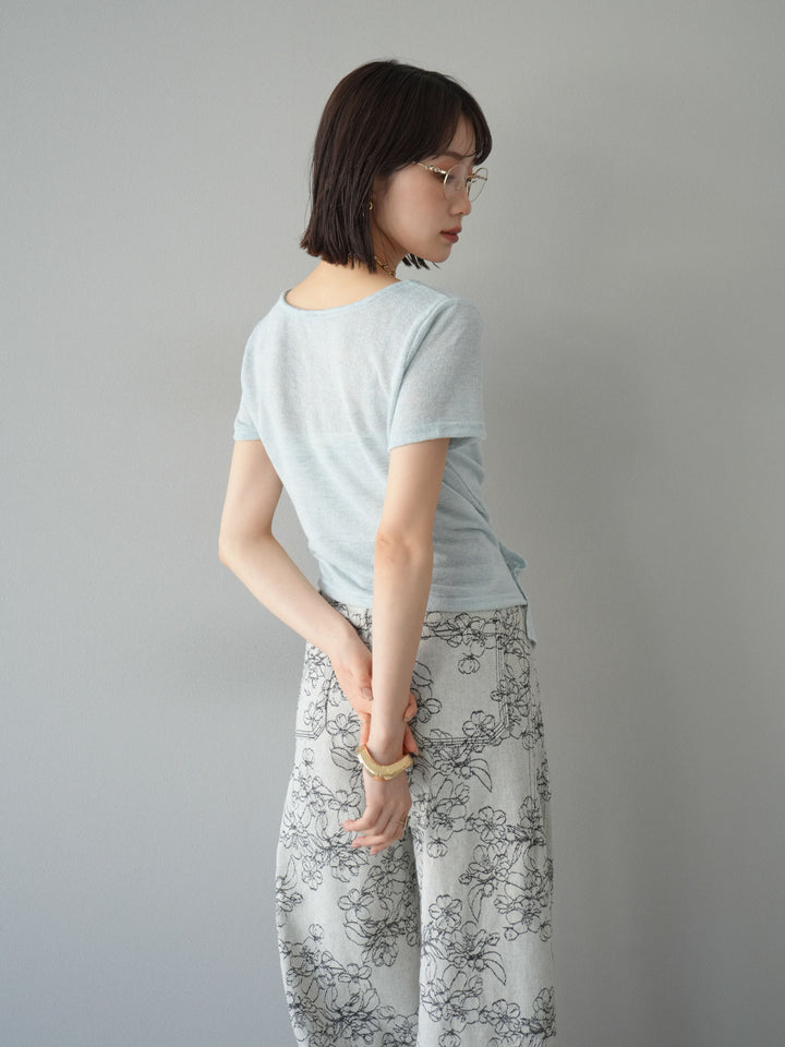 [預購] Cache-Coeur 薄紗針織套頭衫/藍色