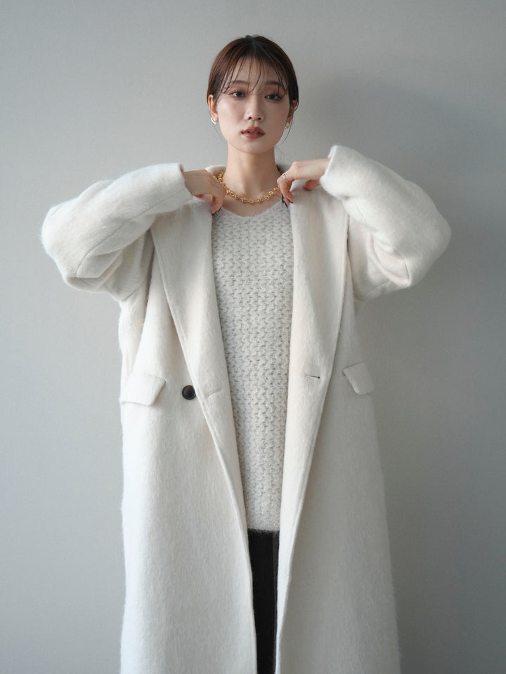 [予約]ソフトシャギーチェスターコート/ivory