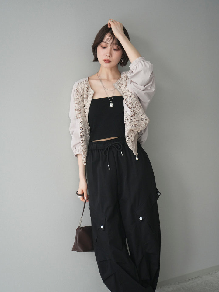 [SET]レースドッキングブルゾン+選べるアクセセット(2set)