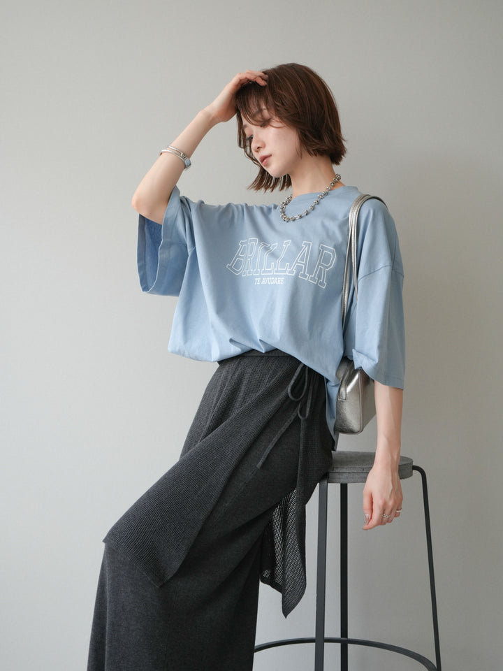 [予約]ボックスシルエットロゴTEE/blue