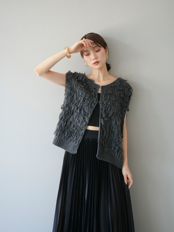 [予約]ループデザインベスト/チャコール