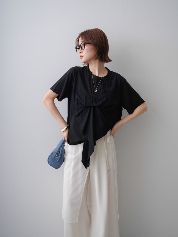 [予約]ラッフルドッキングTEE/black