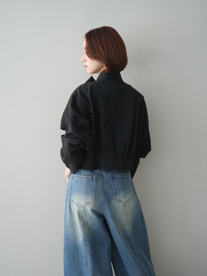 [SET]ボウタイ裾プリーツライトジャケット+ボウタイ裾プリーツライトジャケット(2set)