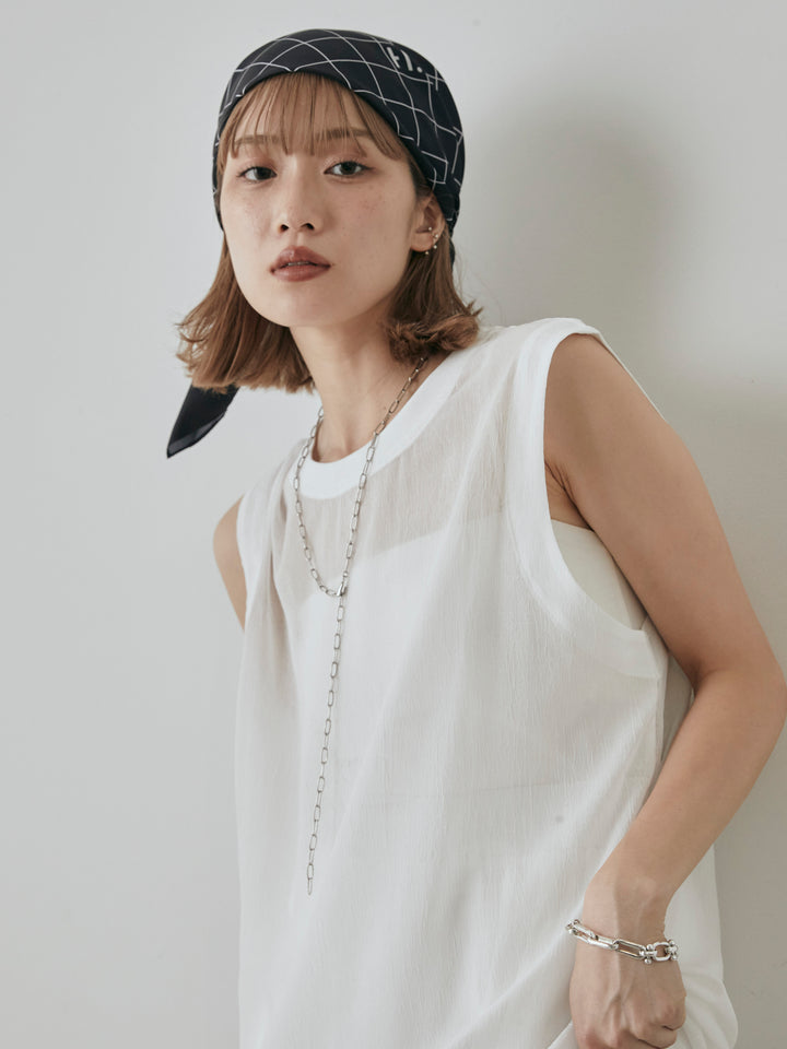 [予約]シアーワッシャーアシンメトリープルオーバー/ホワイト