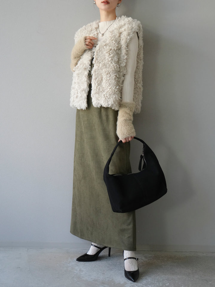 [予約]プードルファーショートベスト/エクリュ