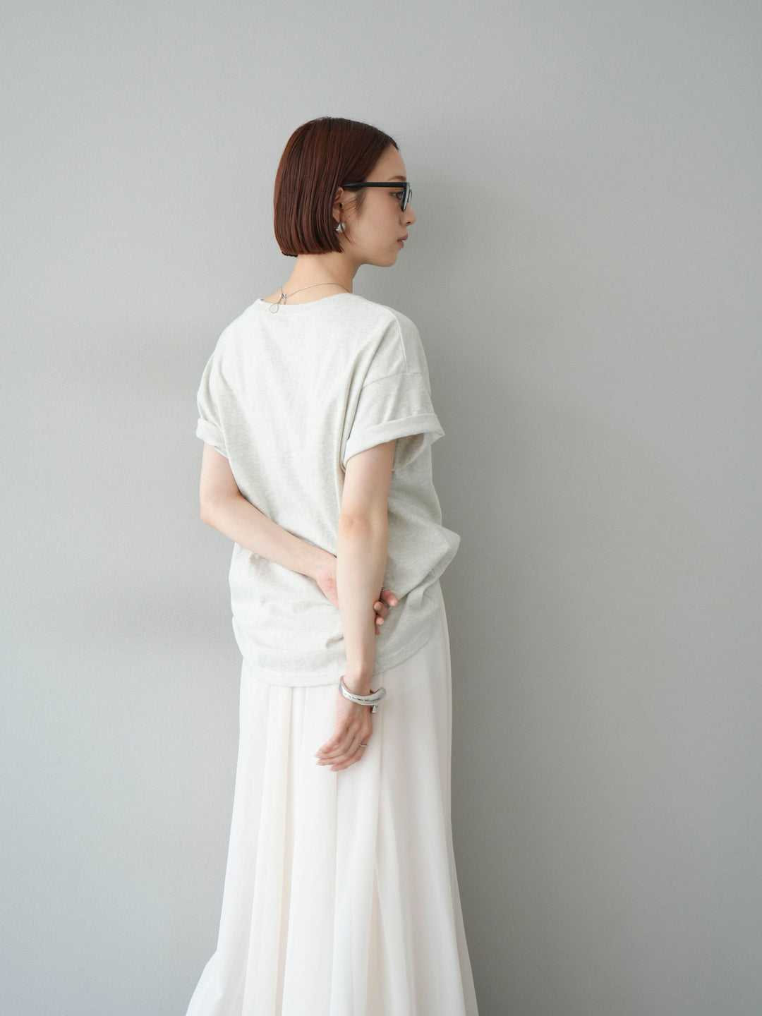 [SET]ネオンロゴコラージュフォトプリントオーバーTシャツ+シフォンフレアスカート(2set)