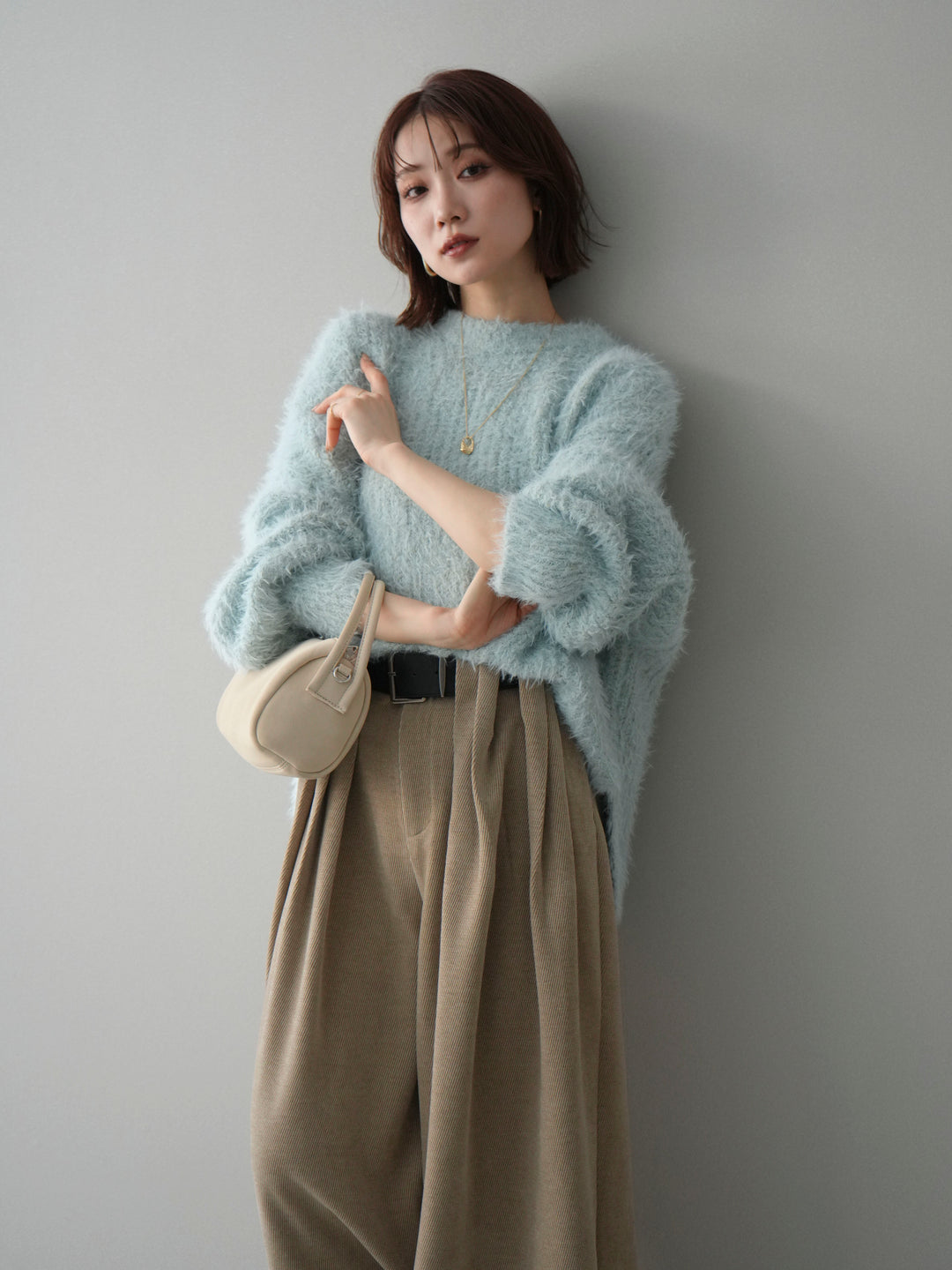 [SET]ボリュームスリーブシャギー MIXニットプルオーバー+ボリュームスリーブシャギー MIXニットプルオーバー(2set)