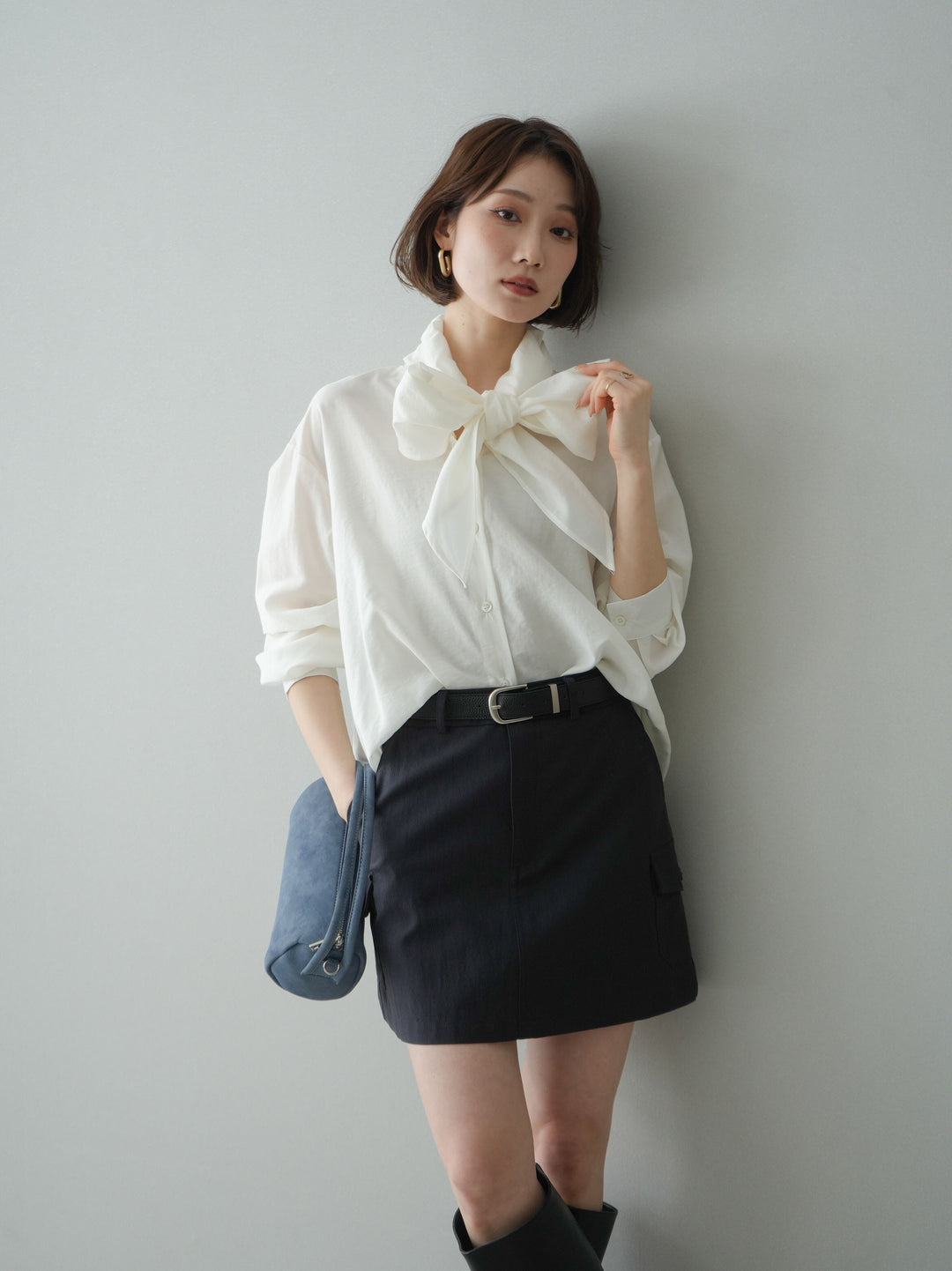 [予約]シアーボウタイブラウス/ivory