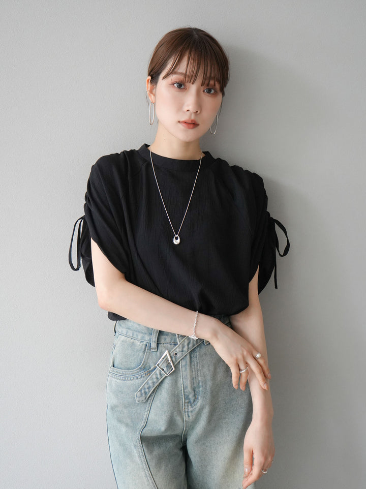 [Pre-order] Willow shirred sleeve blouse/black
