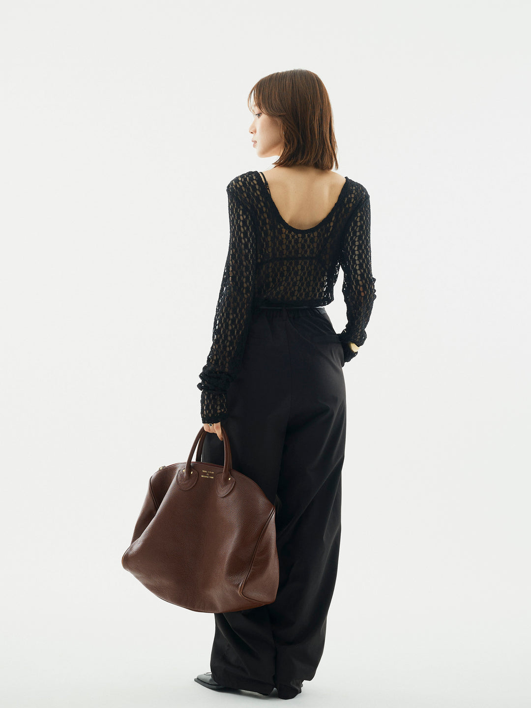 【Allure】[SET]バックラウンドレーストップス+タフタワイドカーブパンツ(2set)