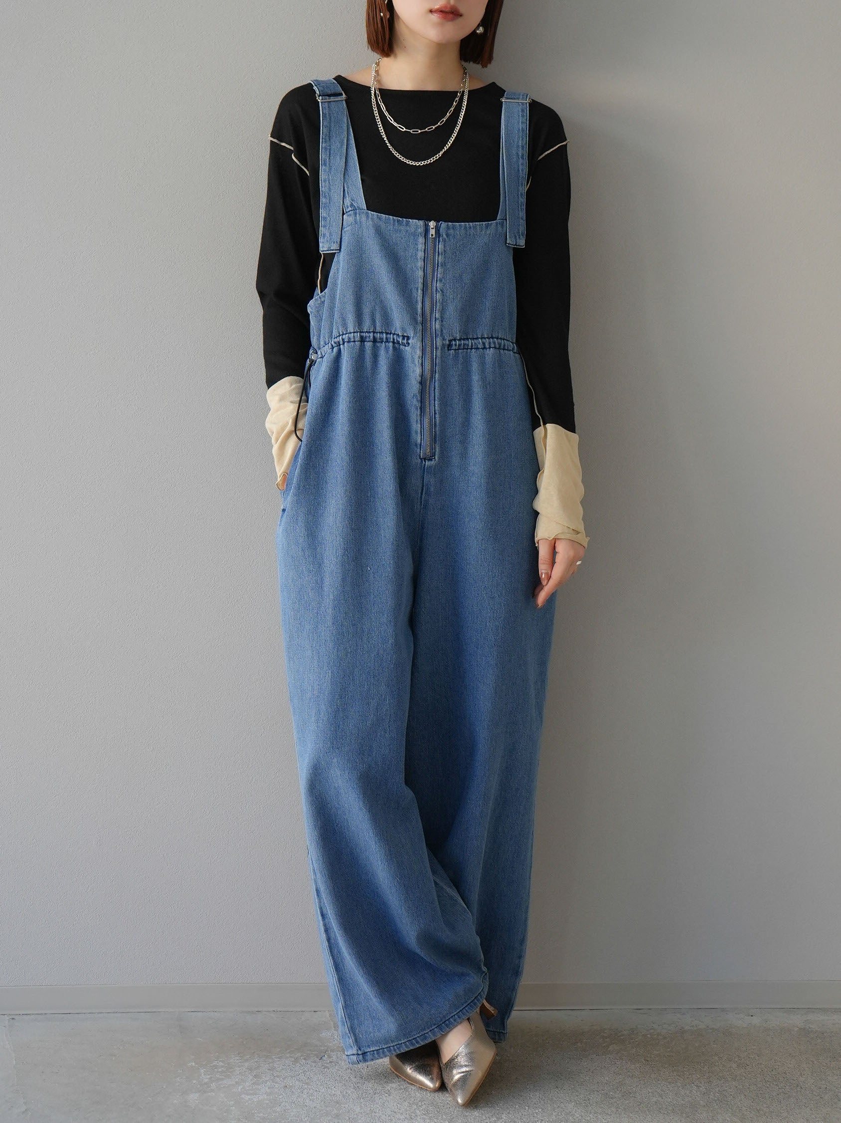 ダークブルー デニム ノースリーブ サロペット NAUTICA/ヒッコリー 2WAYデニムサロペット｜Daytona Park