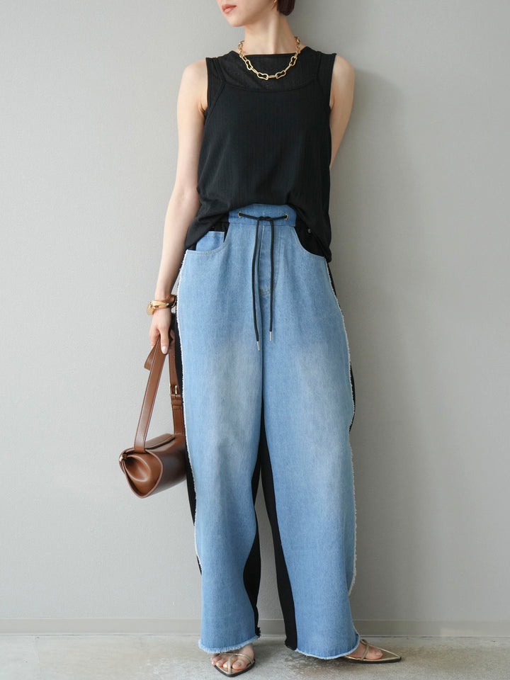 [予約]アイスタッチ2WAYデザインキャミタンク/ブラック