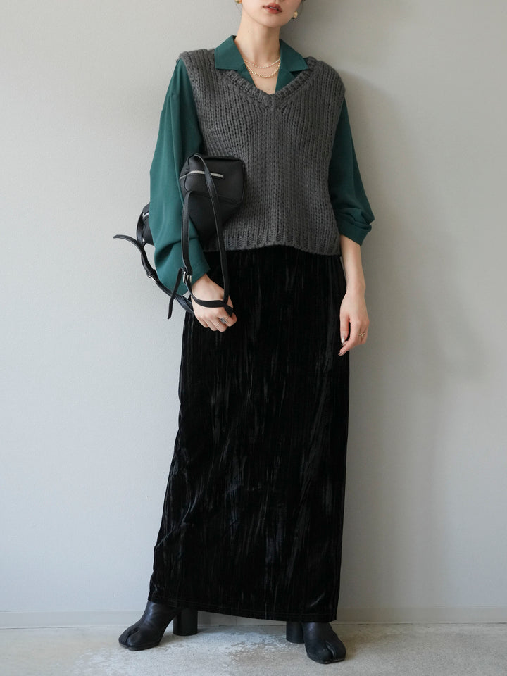 [予約]レーヨンライクショートジャケット/グリーン