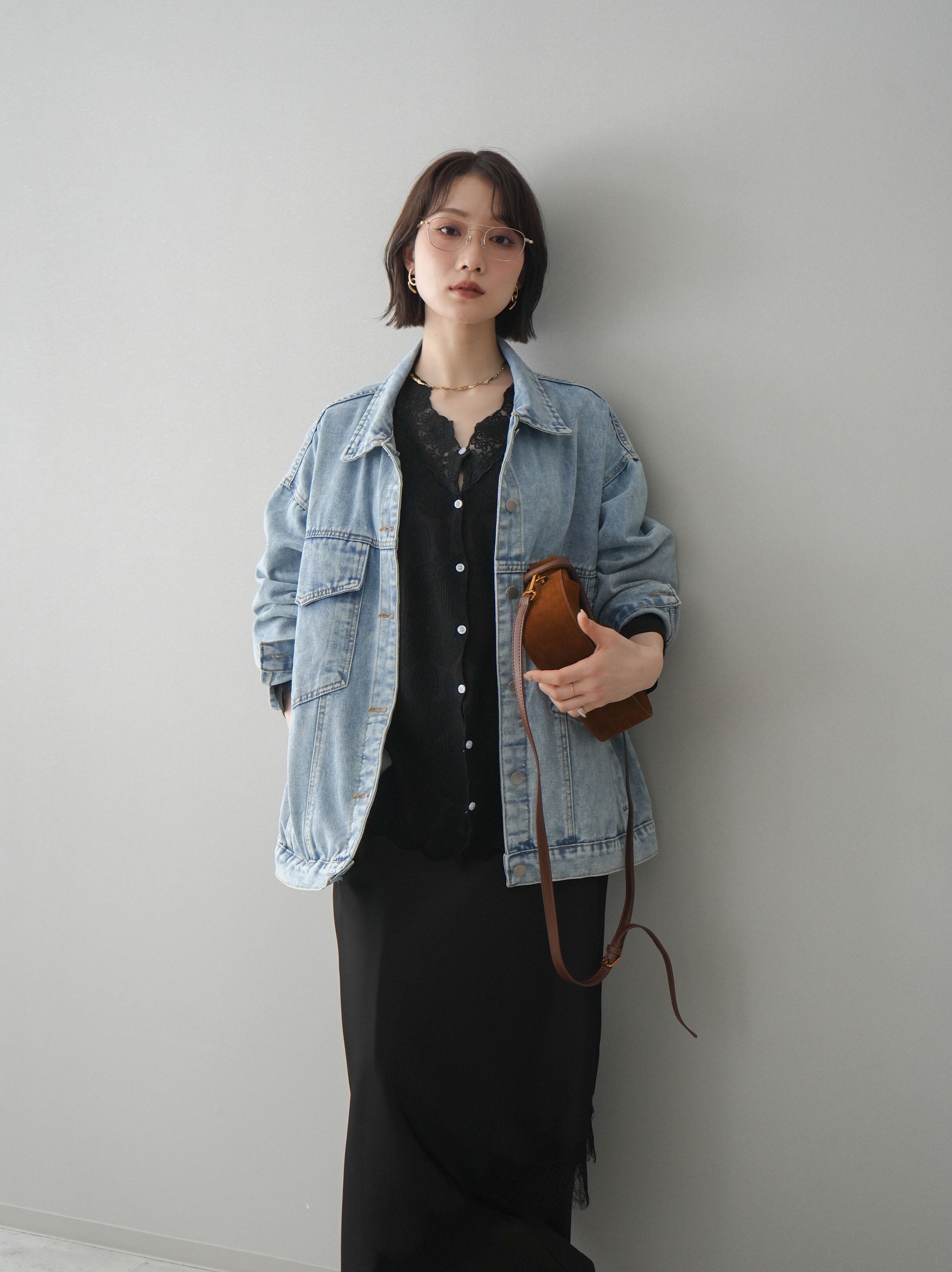 予約]デザインBIGポケットオーバーデニムジャケット/lightblue – Lumier