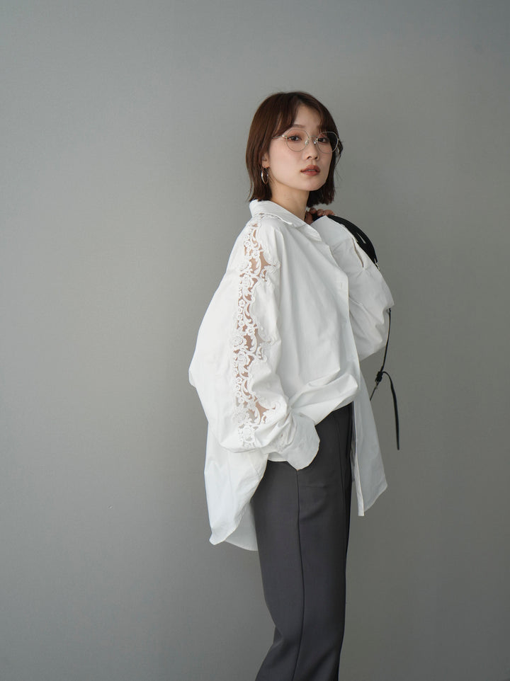 [SET]アームレースブロードシャツ+選べるアクセセット(2set)