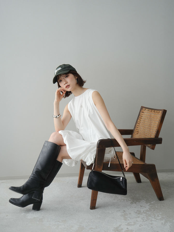 [予約]ノースリバルーンミニワンピース/white