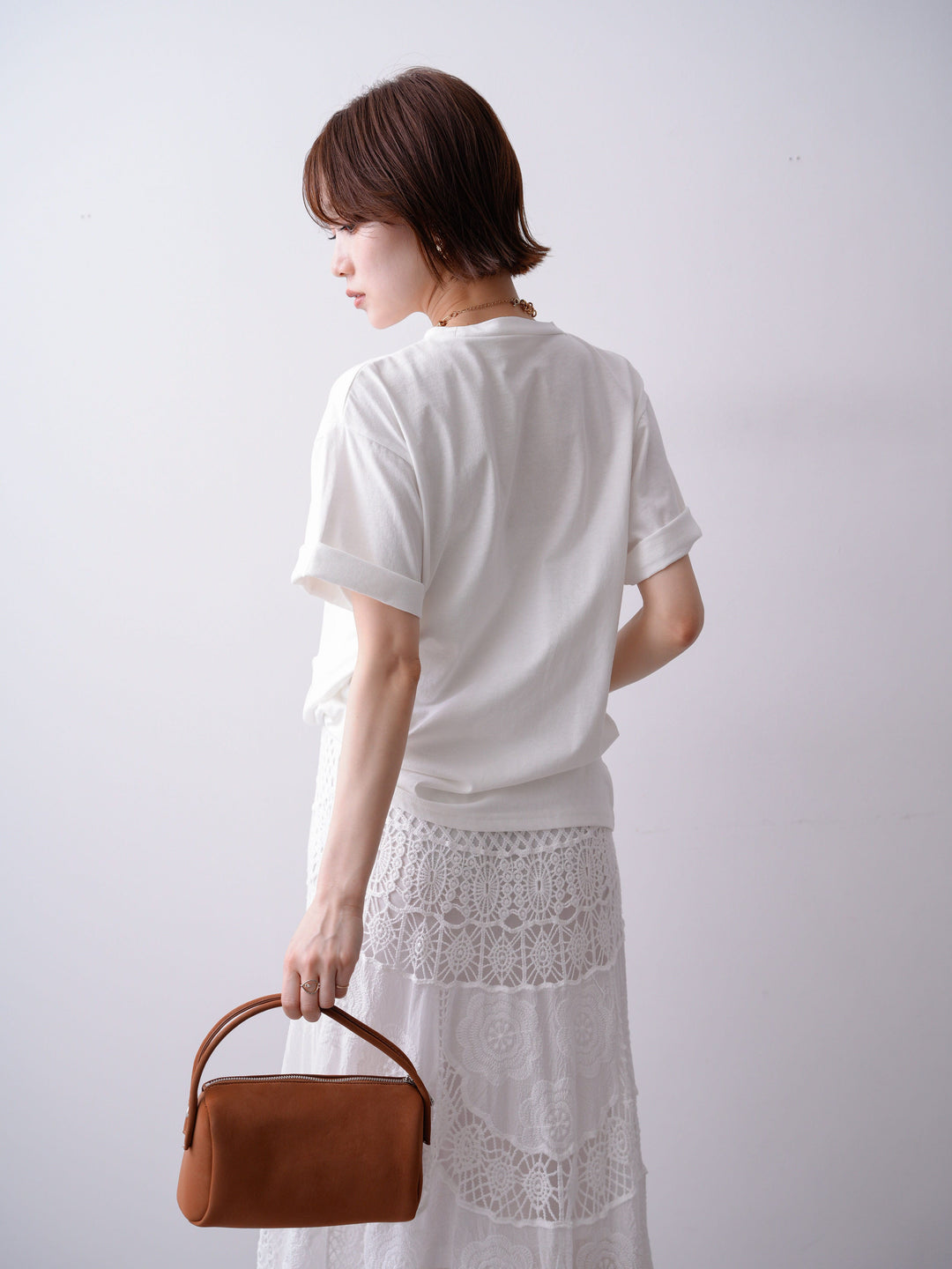 [SET]ニュアンスフローラルフォトTEE+クロシェマキシスカート(2set)