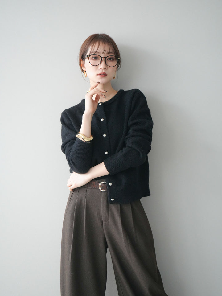 [予約]アンティークボタンニットカーディガン/black