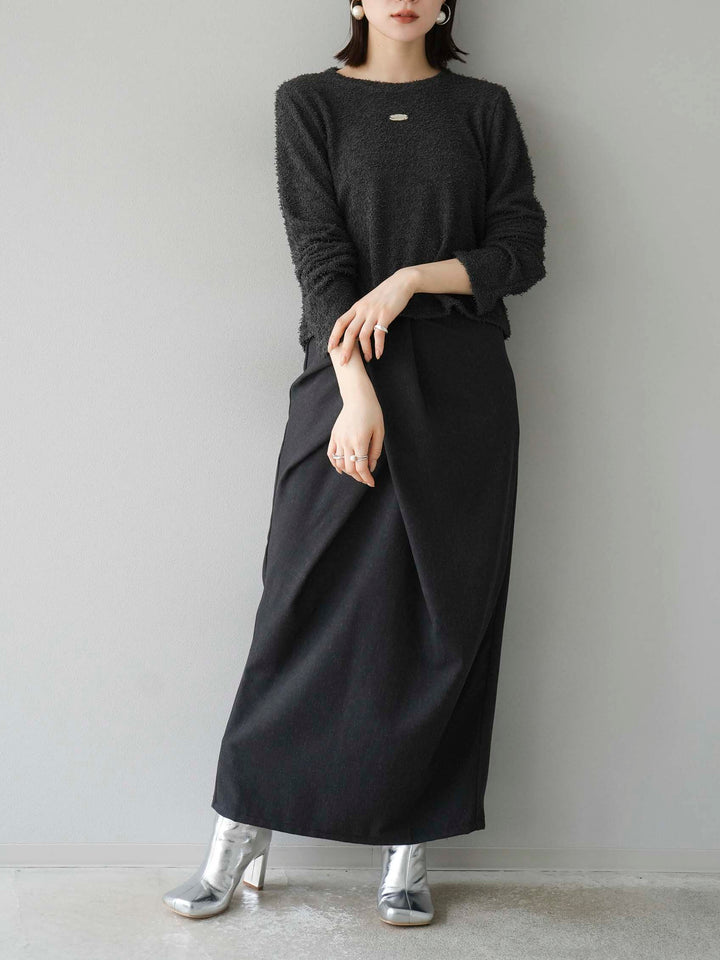 [予約]メタルプレートコットンフリンジトップス/チャコール