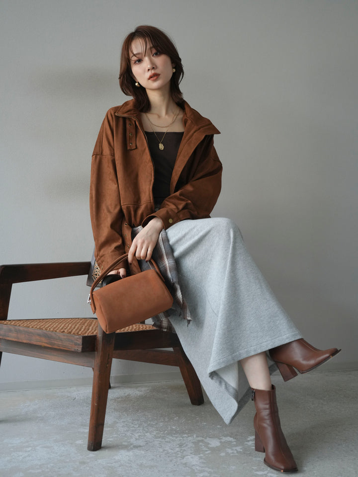 [予約]スエードバルーンショートブルゾン/camel