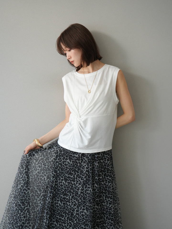 [予約]フロントツイストノースリーカットソー/オフ