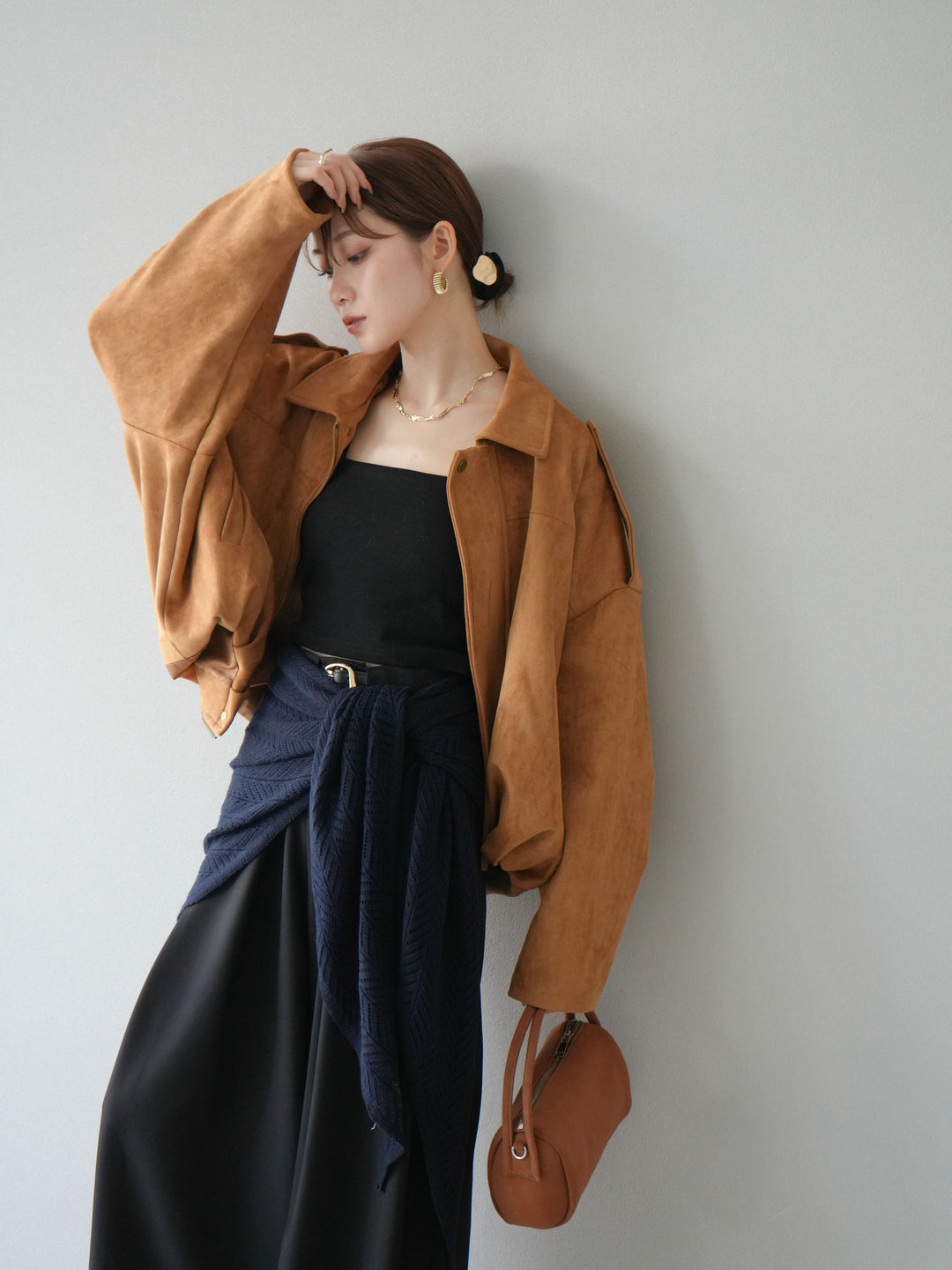 [予約]スウェードオーバーブルゾン/キャメル