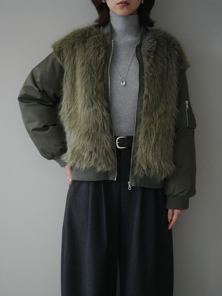 [預訂] 人造毛組合 MA-1/卡其色